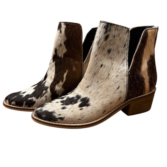 MYRA BOOTS | hair on hide split top booties size 6 - Picture 2 of 7